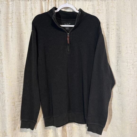 Woolrich Woolen Mills Brown Long Sleeve Cotton Quarter Zip Pullover Men's Large - Picture 1 of 4